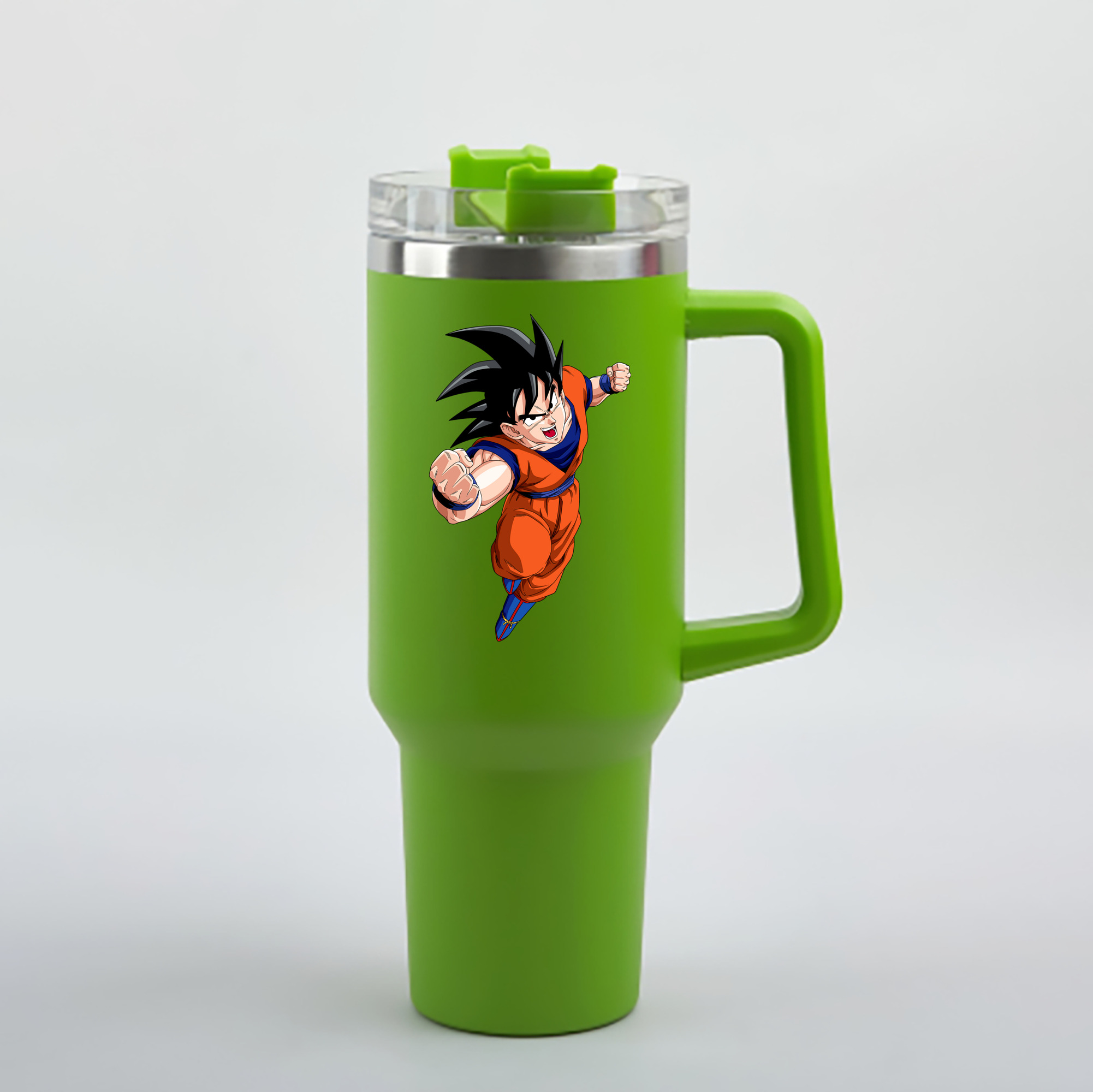 （画像用） ドラゴンボール 孫悟空（そん ごくう）Son Goku カカロット DRAGON BALL Kakarotto 1200mL車用タンブラー - クリスタルステッカー（プラスチックストロー付き）